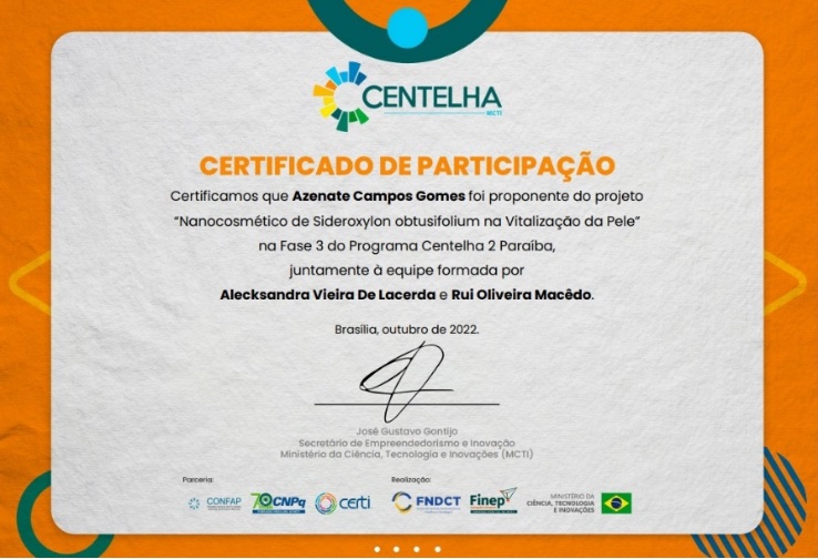 Centelha - Certificado
