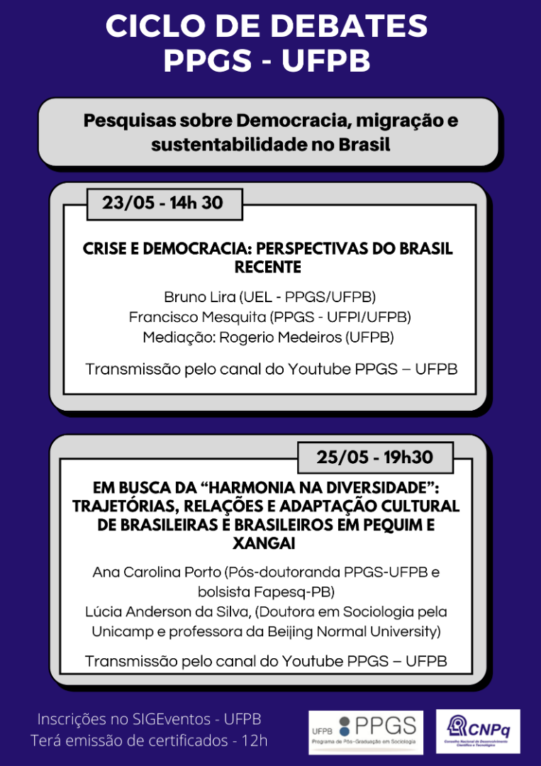 Cartaz - Ciclo de debates PPGS - UFPB - Semana 24 e 25 de maio.png