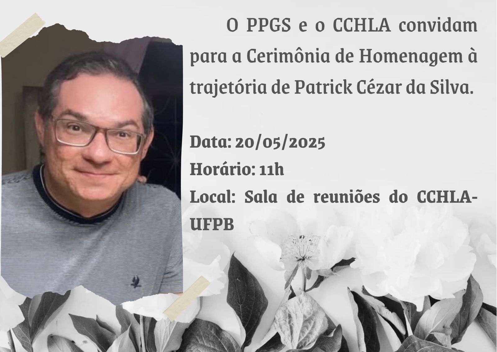 Convite Cerimônia Patrick Cezar da Silva