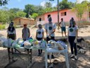 A primeira ação da campanha SOS Aldeias da Paraíba foi realizada no dia 12 de outubro e beneficiou 15 famílias da aldeia potiguara Taece, no município de Mataraca. no Litoral Norte do estado. Foto: SOS Aldeias da Paraíba